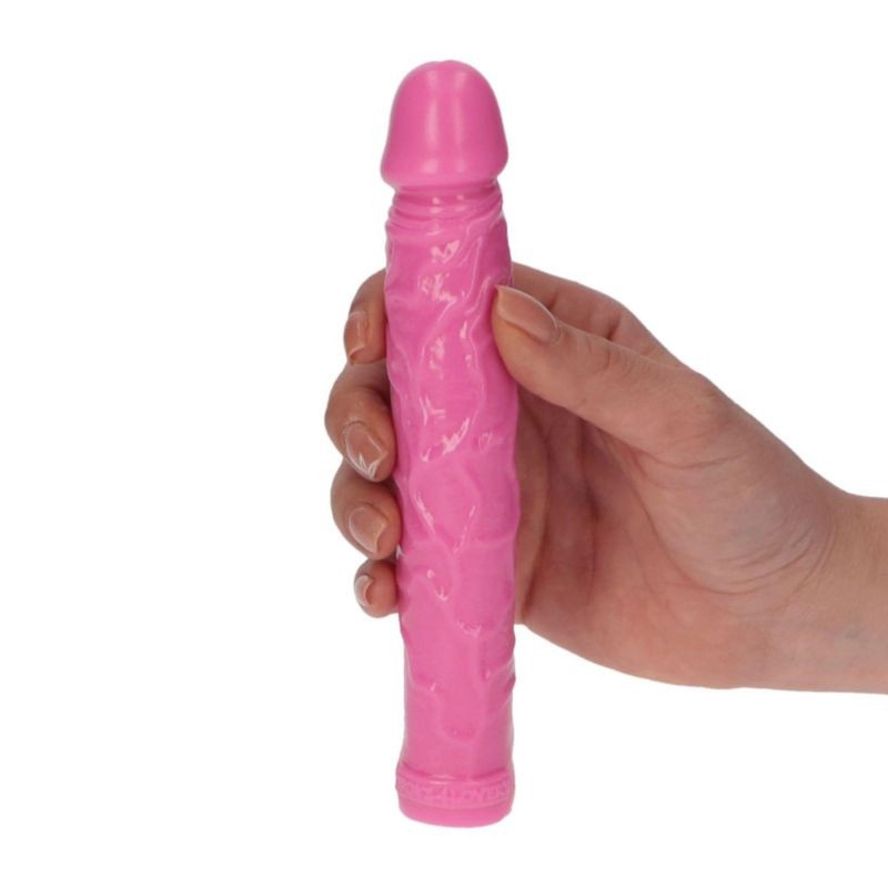 Dildo żylaste różowe wodoodporne gumowe 16,5 cm